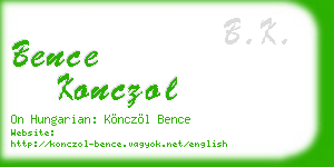 bence konczol business card